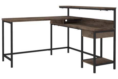 Arlenbry Gray Home Office L-Desk with Storage