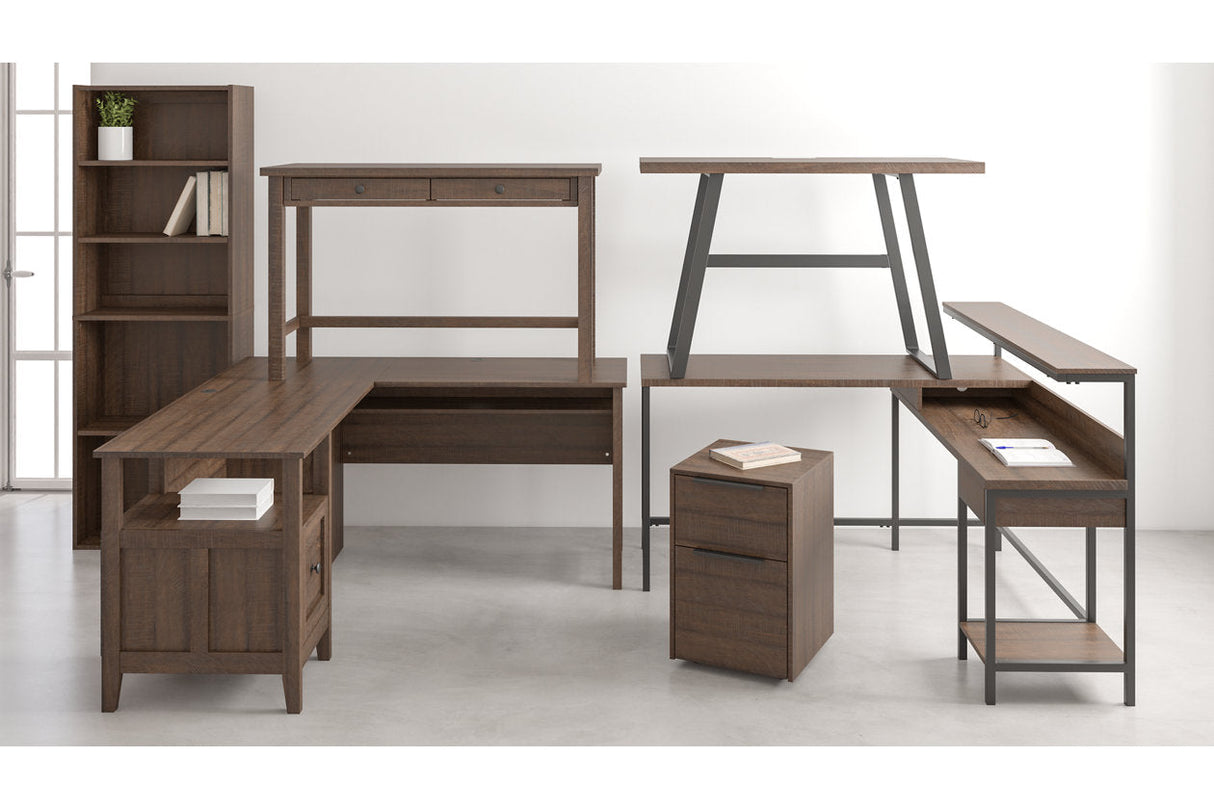 Camiburg Warm Brown Home Office L-Desk with Storage