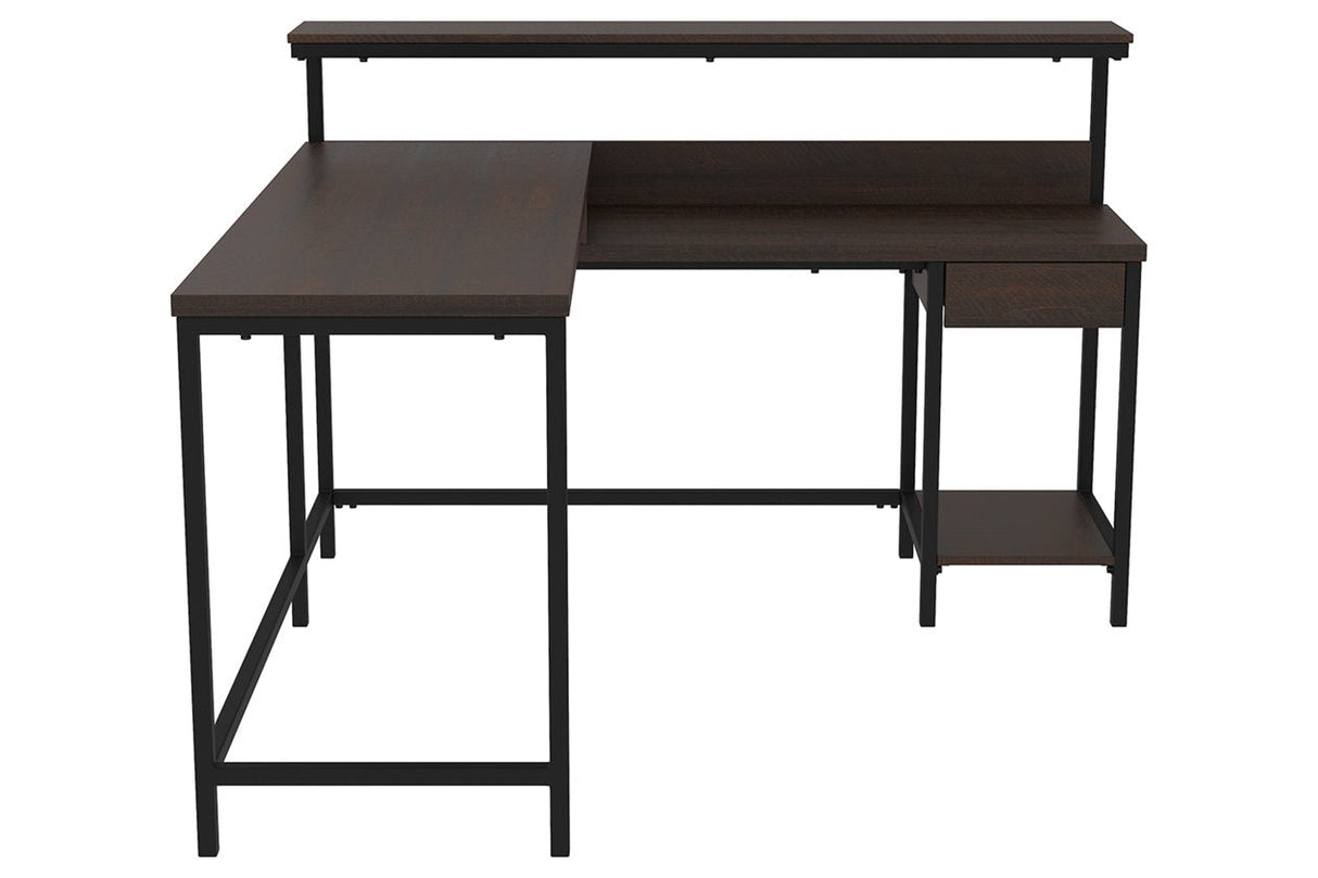 Camiburg Warm Brown Home Office L-Desk with Storage