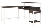 Dorrinson Two-tone Home Office L-Desk with Storage