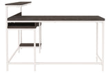 Dorrinson Two-tone Home Office L-Desk with Storage