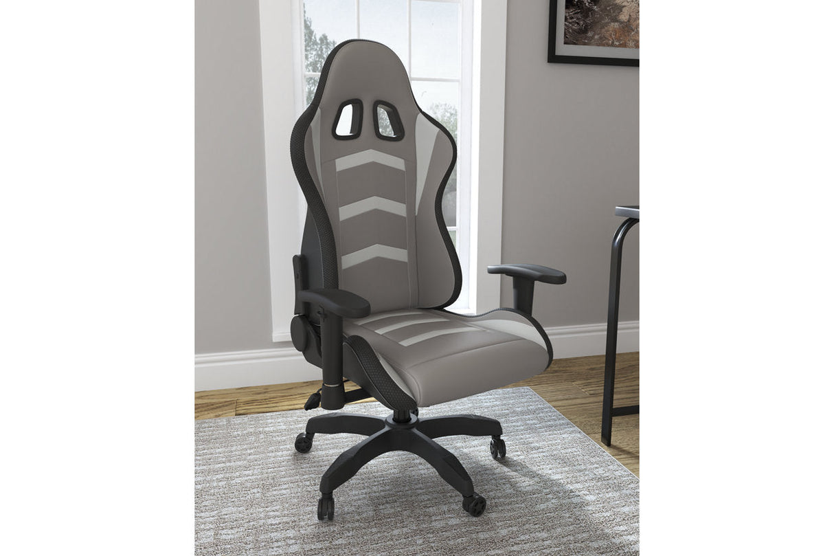 Lynxtyn White/Gray Home Office Desk Chair