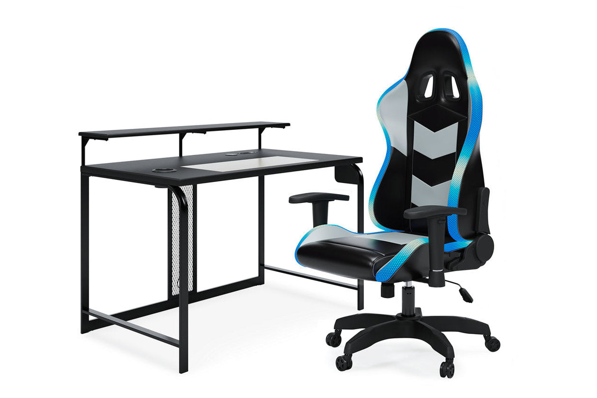 Lynxtyn Black Home Office Desk and Chair