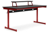 Lynxtyn Red/Black Home Office Desk