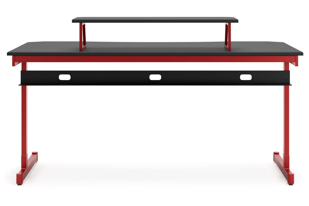 Lynxtyn Red/Black Home Office Desk