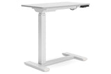 Lynxtyn Taupe/White Adjustable Height Home Office Side Desk