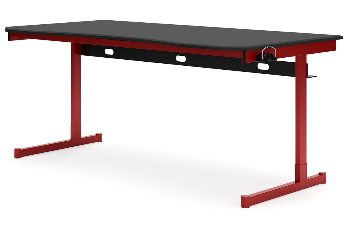 Lynxtyn Red/Black Home Office Desk