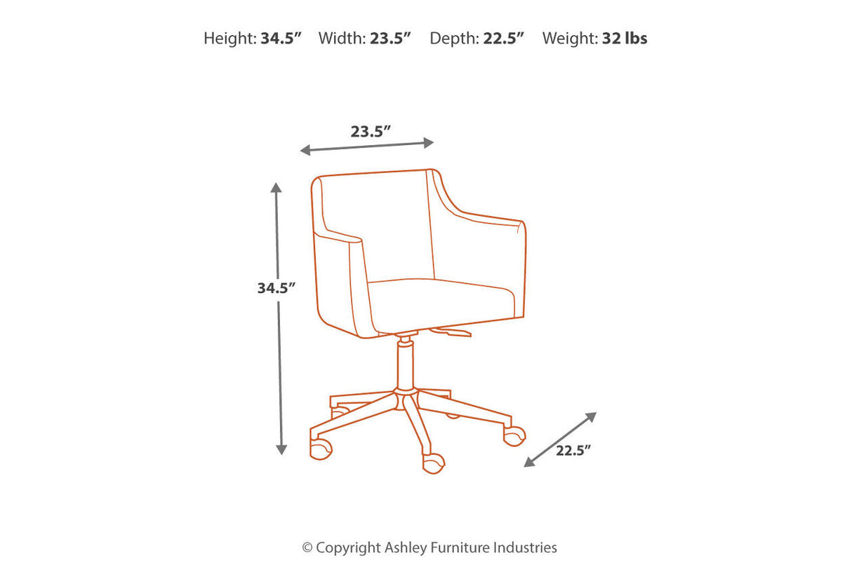 Baraga White Home Office Desk Chair