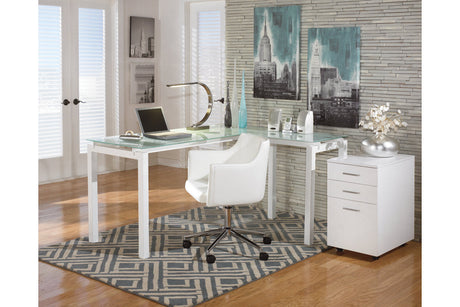 Baraga White Home Office L-Desk