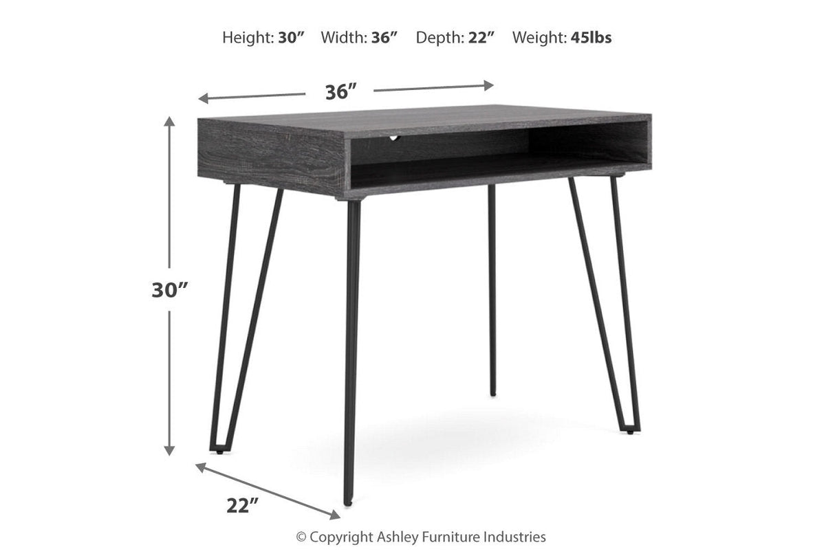 Strumford Charcoal/Black Home Office Desk