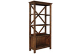 Baldridge Rustic Brown 75" Bookcase