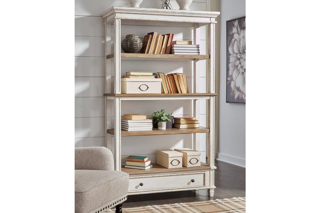 Realyn Brown/White 75" Bookcase