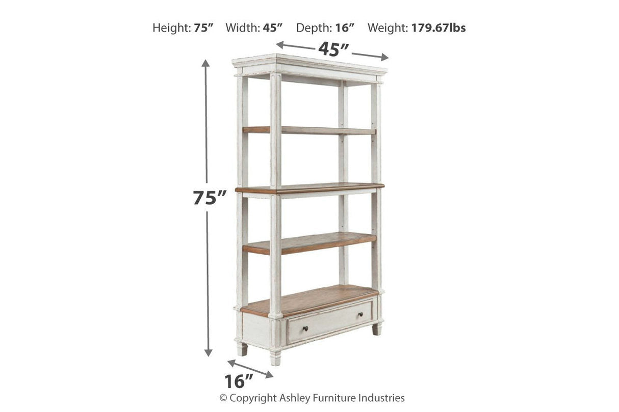 Realyn Brown/White 75" Bookcase