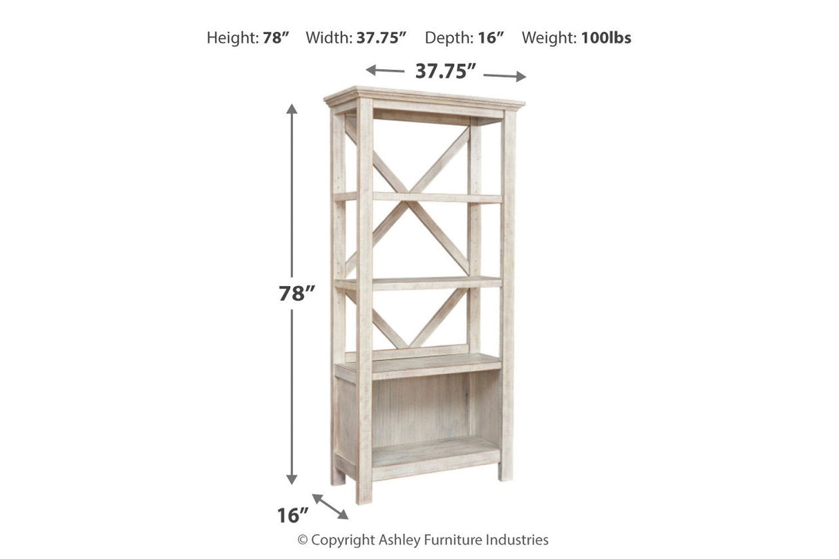 Carynhurst Whitewash 75" Bookcase