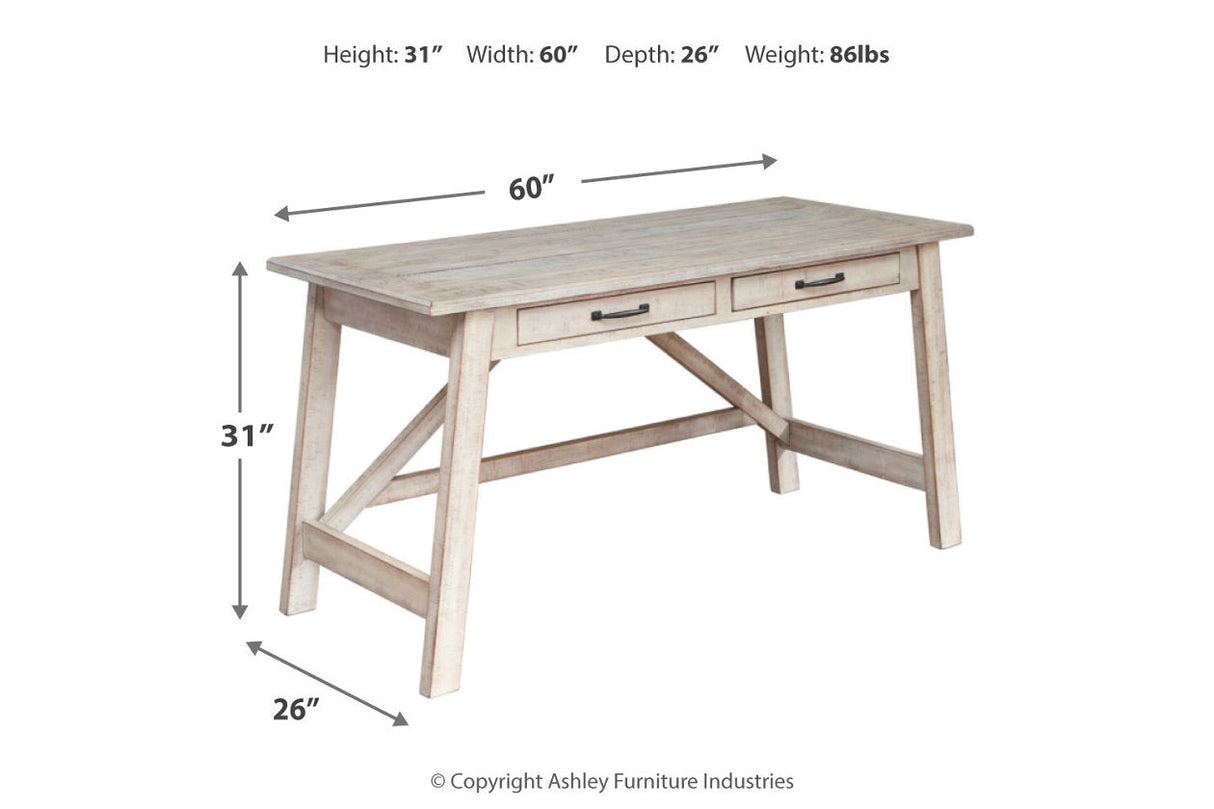 Carynhurst Whitewash 60" Home Office Desk