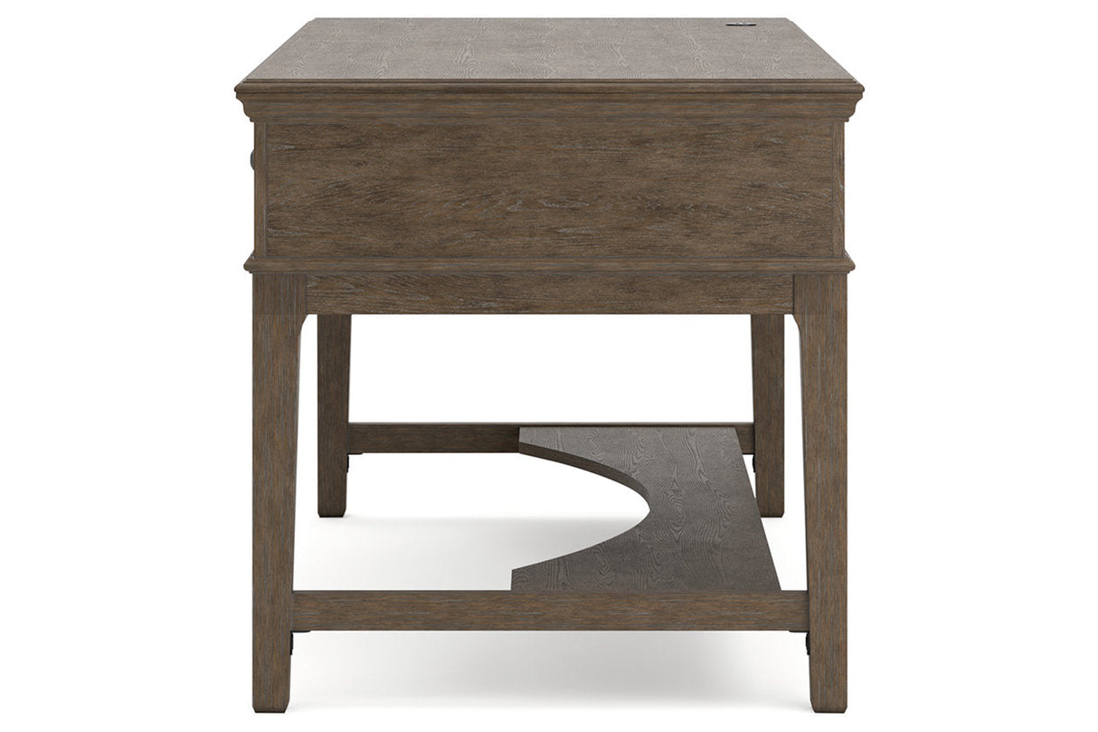 Janismore Weathered Gray Home Office Storage Leg Desk