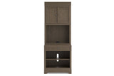 Janismore Weathered Gray Bookcase