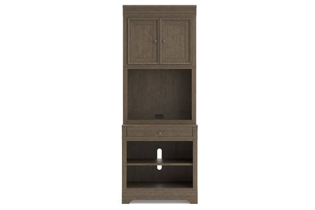 Janismore Weathered Gray Bookcase