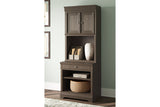 Janismore Weathered Gray Bookcase