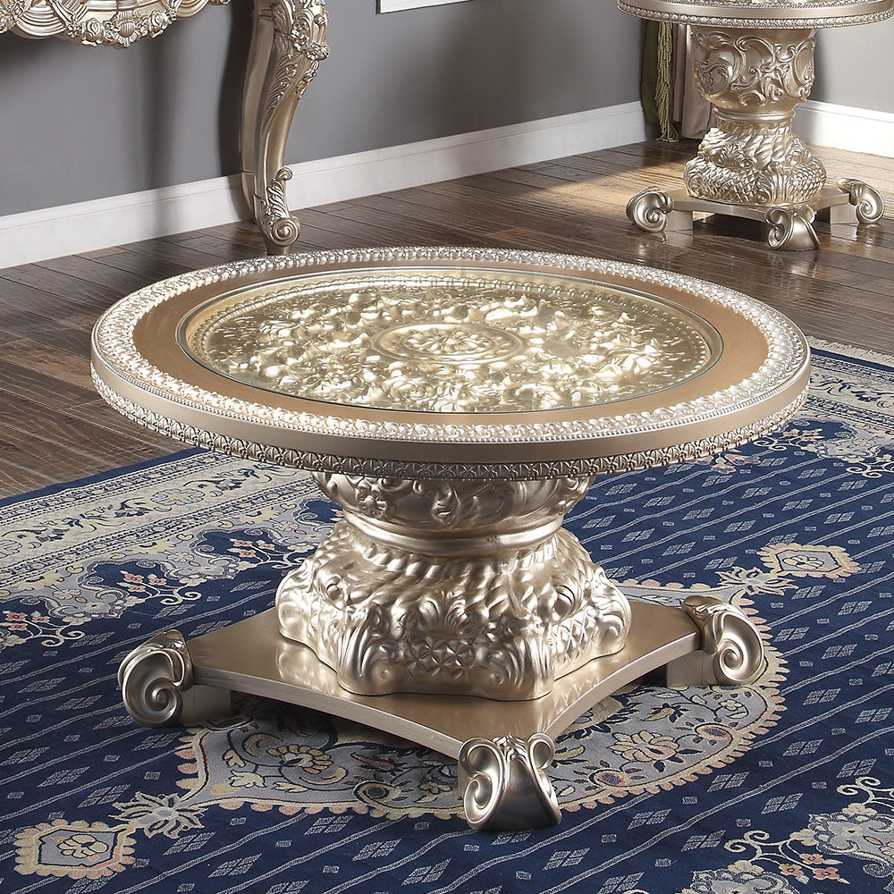 HD-328C Champagne Gold Coffee Table by Homey Design at Eve Furniture