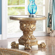 Homey Design HD-328G Marbled Gold End Table by Homey Design at Eve Furniture