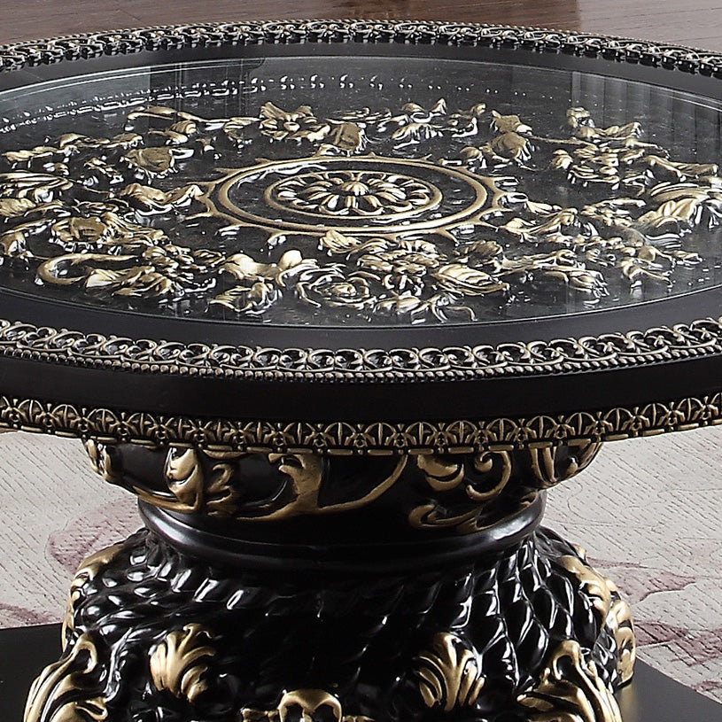 HD-328B Ebony Black/Antique Gold End Table by Homey Design at Eve Furniture