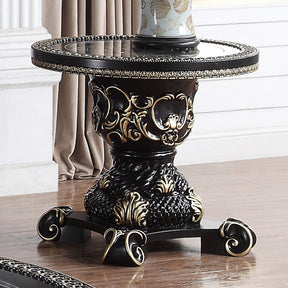 HD-328B Ebony Black/Antique Gold End Table by Homey Design at Eve Furniture