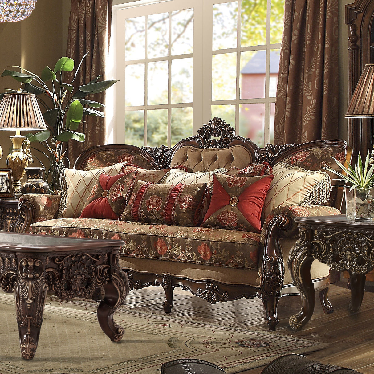 Homey Design HD-39 Dark Oak Sofa