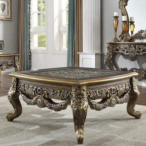 HD-905 Perfect Brown/Metallic Antique Gold Br Coffee Table by Homey Design at Eve Furniture