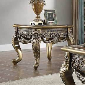 HD-905 Perfect Brown/Metallic Antique Gold Br End Table by Homey Design at Eve Furniture