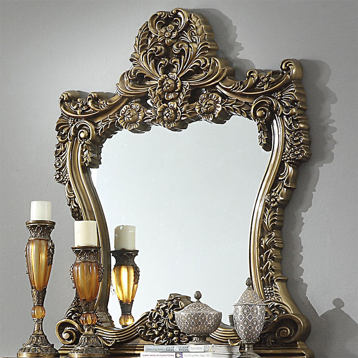 HD-905 Perfect Brown/Metallic Antique Gold Highlights Br Console Mirror by Homey Design at Eve Furniture