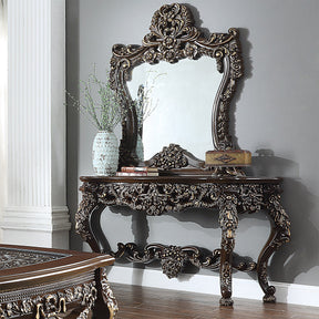 HD-905 Cherry/Metallic Antique Gold Highlights Coffee Console Table by Homey Design at Eve Furniture
