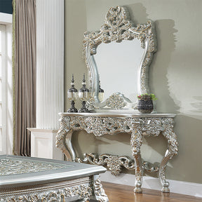 HD-905 Belle Silver/Metallic Antique Gold Highlights Side Console Table by Homey Design at Eve Furniture