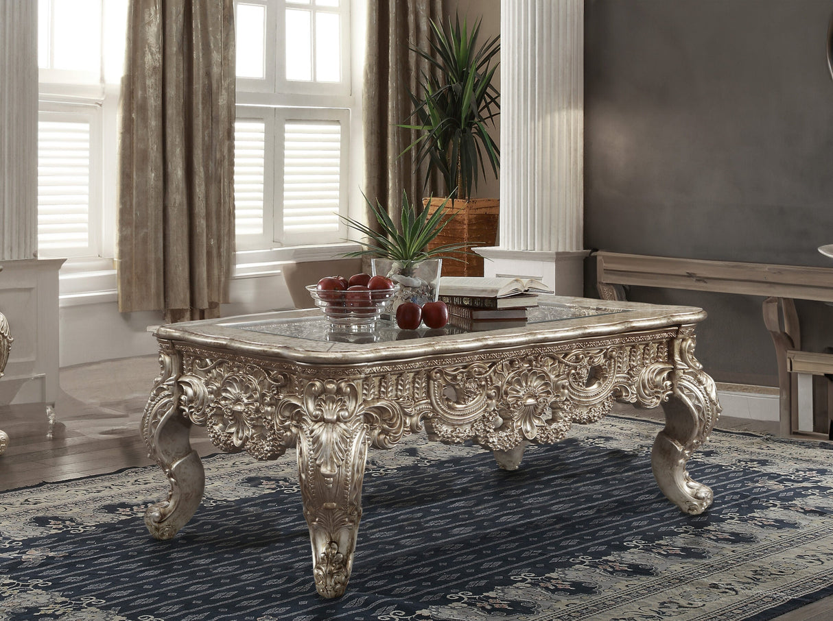 HD-998CH Champagne Silver Coffee Table by Homey Design at Eve Furniture