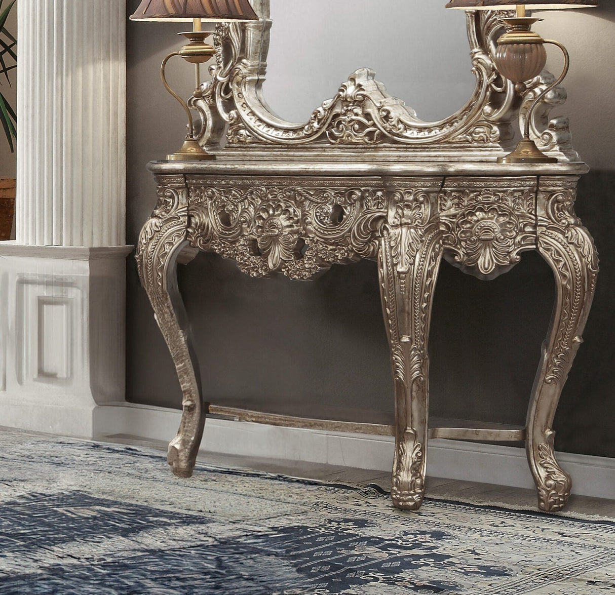 HD-998CH Champagne Silver Console by Homey Design at Eve Furniture