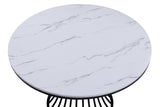 Hadley Black Faux Marble Top Round Dining Table by Crown Mark at Eve Furniture