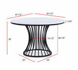 Hadley Black Faux Marble Top Round Dining Table by Crown Mark at Eve Furniture