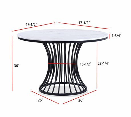 Hadley Black Faux Marble Top Round Dining Table by Crown Mark at Eve Furniture