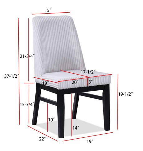 Hadley Black and White Dining Side Chair, Set of 2 by Crown Mark at Eve Furniture