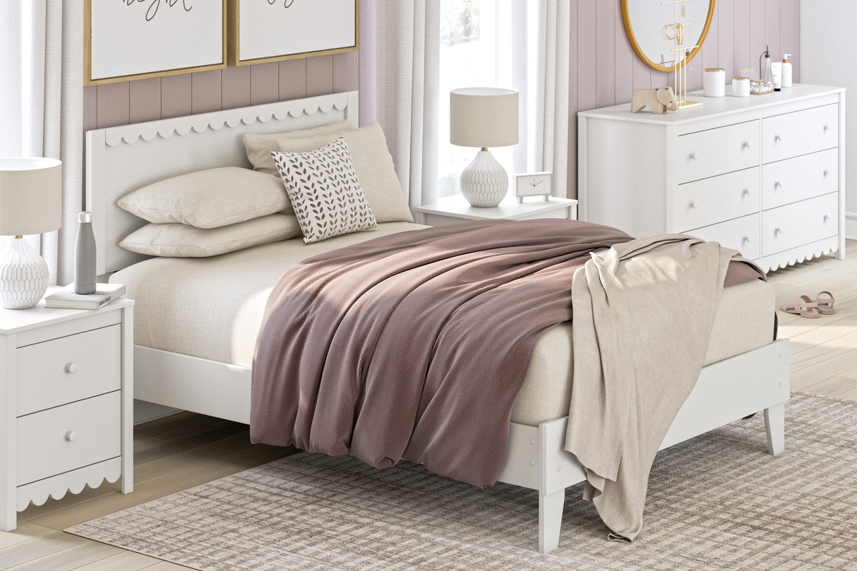 Hallityn White Youth Panel Platform Bedroom Set by Ashley at Eve Furniture