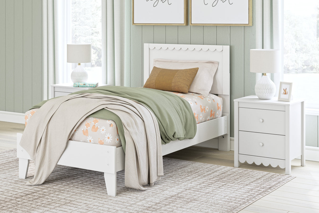 Hallityn White Youth Panel Platform Bedroom Set by Ashley at Eve Furniture