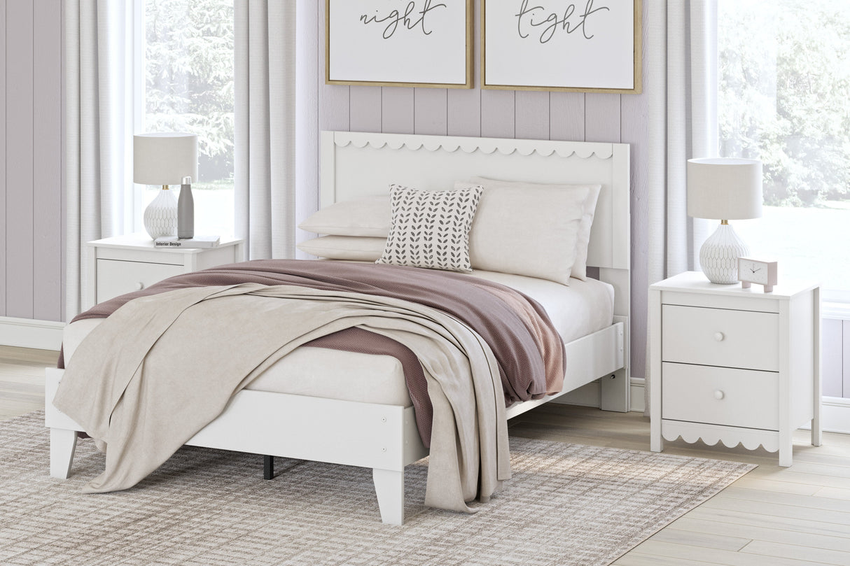 Hallityn White Youth Panel Platform Bedroom Set by Ashley at Eve Furniture