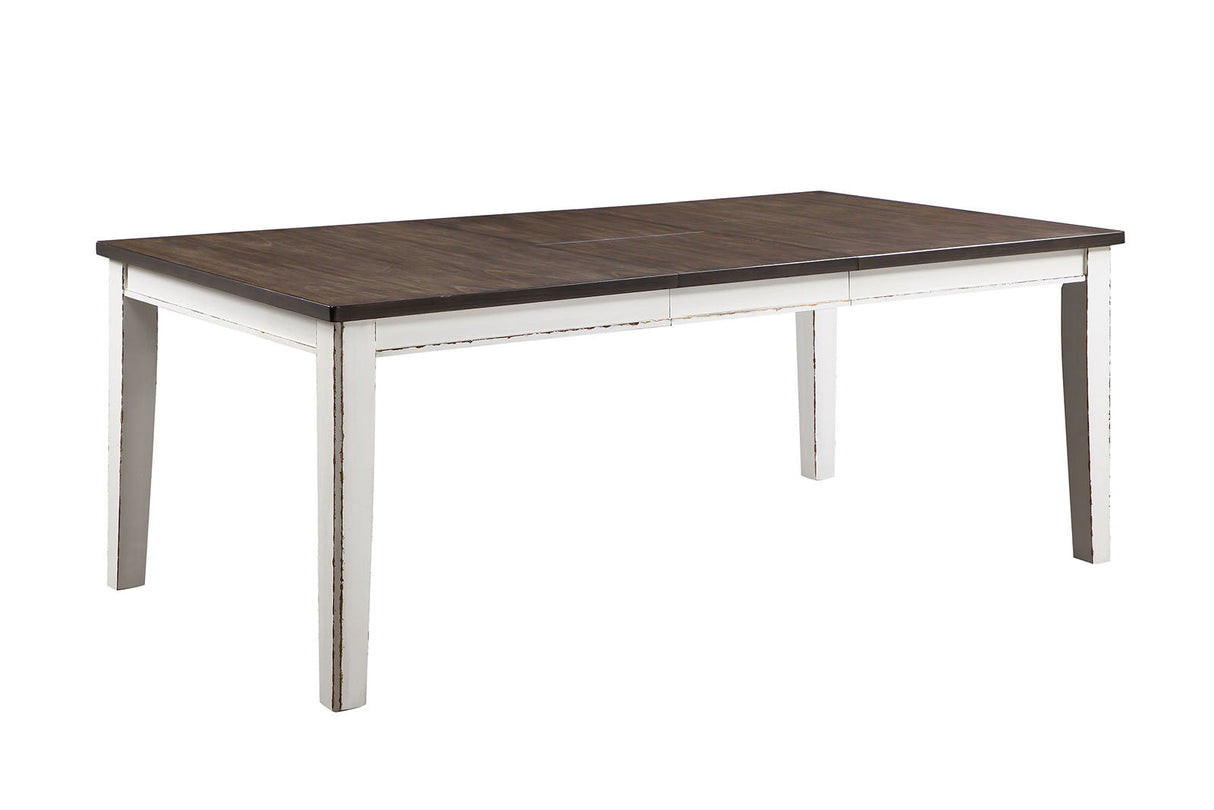 Halsey Weathered White/Dark Walnut Dining Table by Furniture of America at Eve Furniture