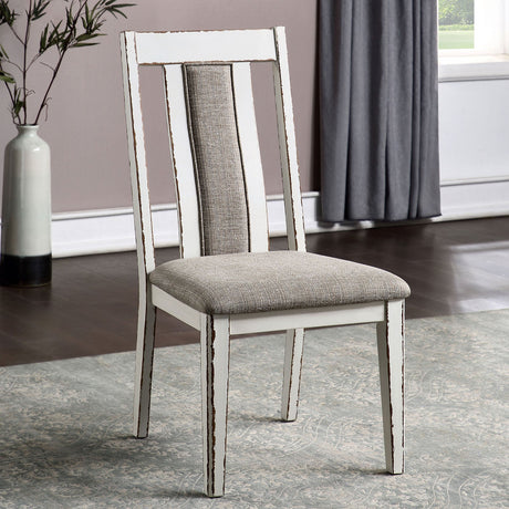 Halsey Weathered White/Warm Gray Side Chair by Furniture of America at Eve Furniture