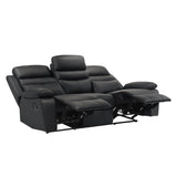 Hancock Black Leather Double Reclining Sofa by Homelegance at Eve Furniture