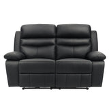 Hancock Black Leather Power Double Reclining Loveseat by Homelegance at Eve Furniture