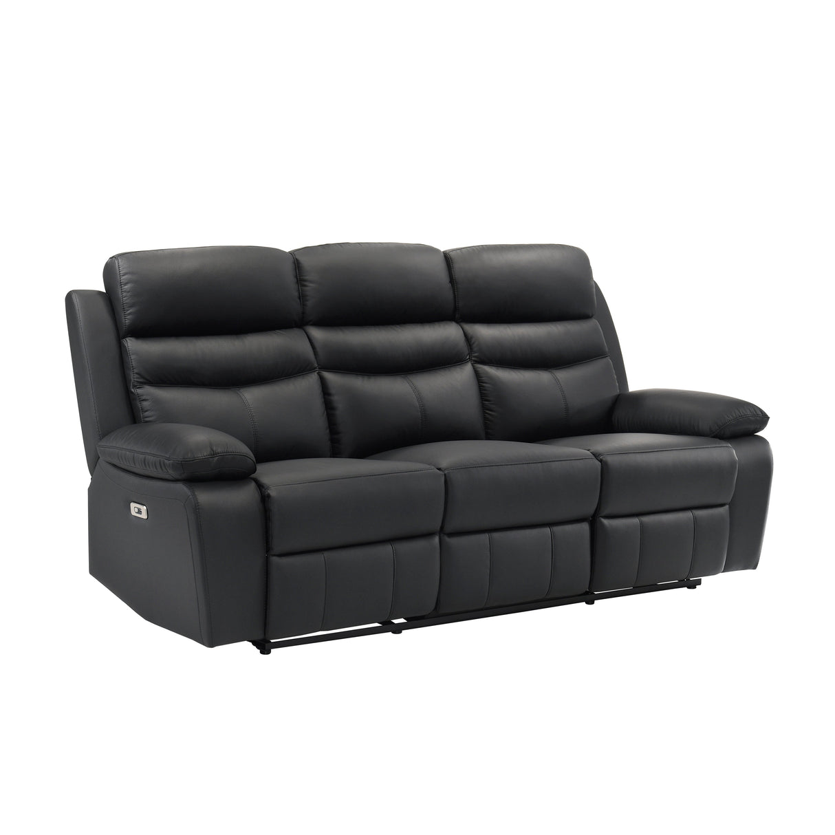 Hancock Black Leather Power Double Reclining Sofa by Homelegance at Eve Furniture