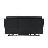 Hancock Black Leather Power Double Reclining Sofa by Homelegance at Eve Furniture