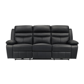 Hancock Black Leather Power Double Reclining Sofa by Homelegance at Eve Furniture