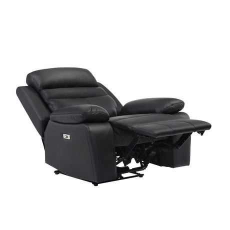 Hancock Black Leather Power Reclining Chair by Homelegance at Eve Furniture